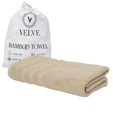 Velve Bamboo 100% Bamboo Bath Towel 600 Gsm | Ultra Soft, Super Absorbent, Antibacterial Bath Towel For Men & Women (Beige)