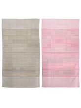 Athom Trendz Living Eco Saviour Premium Cotton Bath Towel 400 Gsm | Amor Beige & Pink- Pack Of 2