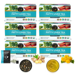 Teacurry Caffeine Free Fatty Liver Tea - Pack Of 6 X 30 Individually Wrapped Tea Bags | Delicious Peppermint Giloy Tea - Supports Liver Wellness