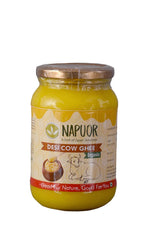 Natural Organic Desi Bilona Ghee By Napuor | High In Vitamins A, D & Healthy Desi Cow Ghee Good For Garnish | (500ml) 16.9 Ounce | Jar Pack