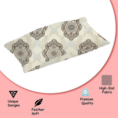 Printed Bedsheet For Single Bed With 1 Pillow Cover - 60 X 90 Inches, Beige & Brown | Super Soft - Glace Cotton Breathable & Wrinkle Free - 2 Pcs Set