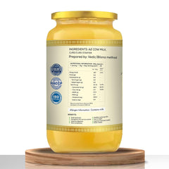 100% Natural A2 Handmade Cow Ghee By Go Fresho | High In Vitamins A, D & Healthy Desi Ghee Good For Boost Immunity | (1 Litr) 33.8 Ounce | Jar Pack
