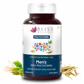 Bliss Welness Men's Daily Multivitamin With Vitamins , L Arginine, Amino Acid Blends, Ashwagandha & Ginseng Extract For Immunity, Joint, Stamina & Recovery | 60 Tablets , 100gm 0.2lbs