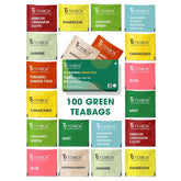 Teabox Darjeeling Green Tea Sampler Bags 100 Tea Bags - 10 Pcs X 10 Flavors | Premium & Aromatic Tea Sampler From The Himalayas - 100% Natural, 0% Bitterness, Low Caffeine
