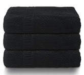 Kuber Industries Premium Bath Towel 1500 Gsm | Super Soft, Fluffy & Absorbent, Cotton Bath Towel Perfect For Daily Use - Pack Of 3 (Black)