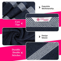 Casa Copenhagen Egyptian Cotton Waffle Large Size Bath Towel 500 Gsm (Navy Blue)