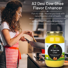 100% Pure 2 Cow Desi Ghee By Soni Farms | Traditional Bilona Method Healthy Pure Desi Ghee Good For Frying | (1 Litre) 33.8 Ounce | Jar Pack