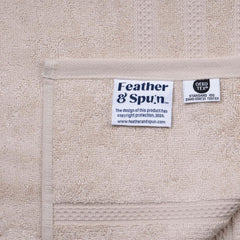 Feather & Spun Bamboo Cotton Bath Towel 600 Gsm | Anti Microbial Fade Resistant Double Needle Stitch Lavender Fragrance Bath Towel (Almond Cream)