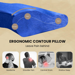 Cervical Pillow For Neck & Shoulder Pain Relief, Memory Foam Pillow For Sleeping | Blue & Sky-Blue, Orthopedic Pillow For Spondylitis, Long Lasting, Perfect For All Sleeping Position