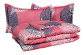 Microfiber Floral Printed AC Comforter Set King Size 1 Double Bedsheet With & 2 King Pillow Covers - 90 X 100 Inches, Light Pink & White | Suitable For All Weather Season - 4 Pcs Bedding Set