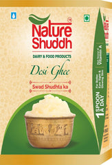 Natural Desi Ghee By Nature Shuddh | Rich In Vitamins A, D, E, & K Healthy Pure Desi Ghee For Rotis | (1 Litre) 33.8 Ounce | Box Pack