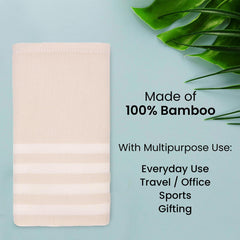 Mush Bamboo Turkish Hand Towels 250 Gsm | 100% Bamboo Gym Towel For Men & Women | Ultra Soft, Absorbent & Quick Dry Towel | Red Stripe & Peach (Set Of 2)