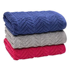 Stamio Cotton Hand Towels 600 Gsm | Home & Kitchen Use, Gym, Wash Basin, Sports | Soft, Absorbent, Quick Dry, Full Large Size (Set Of 3)- Navy Blue, Maroon Red & Grey
