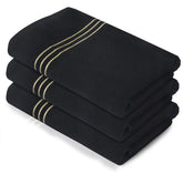 Kuber Industries Cotton Bath Towel 1500 Gsm | Super Soft, Quick Absorbent & Anti-Bacterial Gym & Workout Towels - Black (3 Pieces)