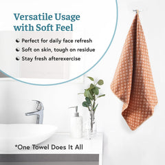 Heart Home Microfiber Soft Face Towels 1100 Gsm | Quick Dry & Absorbent Hanging Hand Towels Circle - Golden (Pack Of 5)