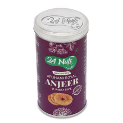 Natural Afghani Royal Jumbo Size Anjeer By 24 Nuts 500gm, (250gm*2) Each | Exclusively Fresh Healthy Special Figs Tin Jar | 17.6 Ounce