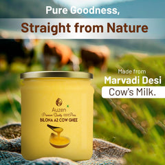 Pure Natural A2 Cow Ghee By Auzen | Rich In Nutrient, Delicious Healthy Desi Cow Ghee Good For Improves Digestion | (200ml) 6.7 Ounce | Jar Pack