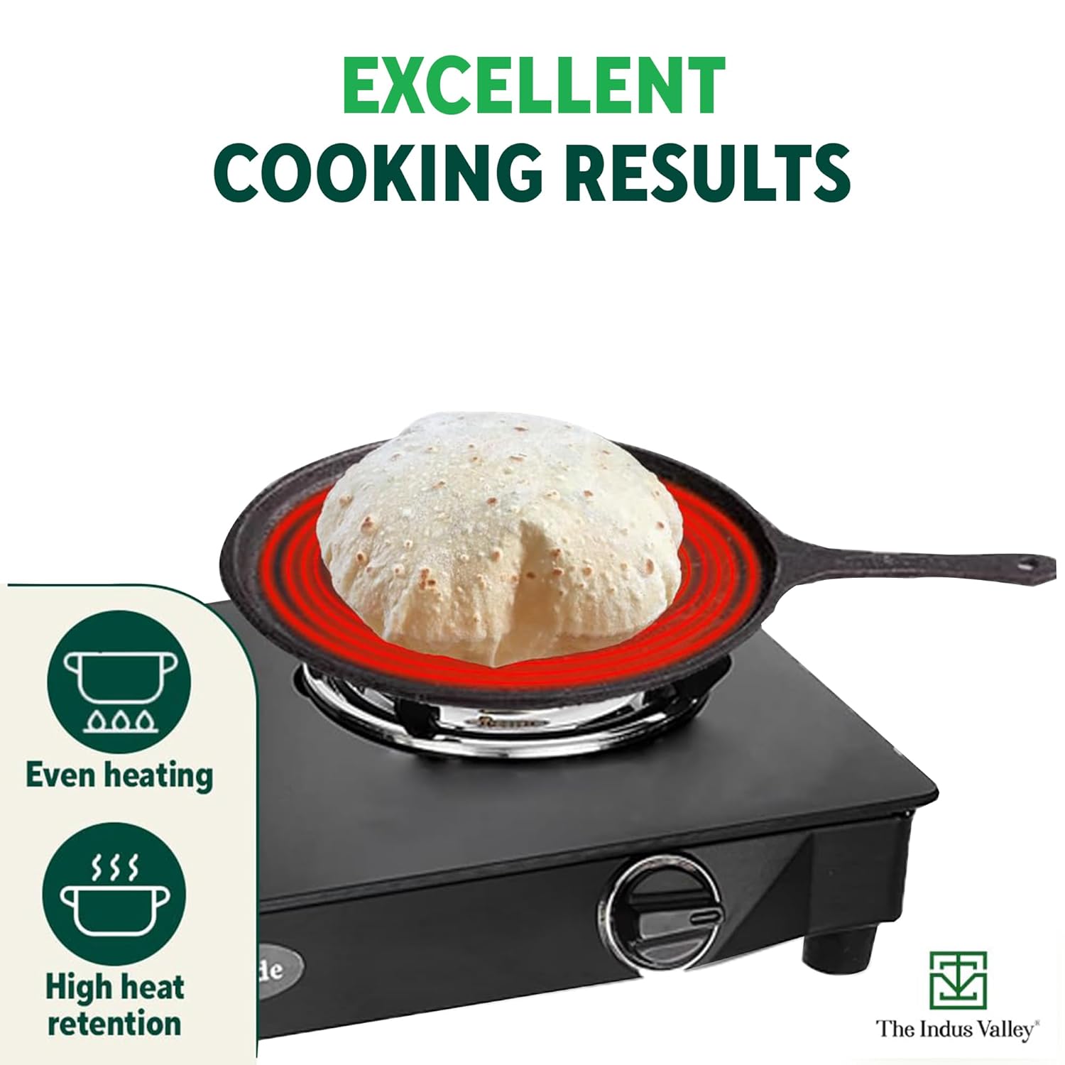Pre-Seasoned Black Cast Iron Tawa With Free Wooden Spatula For Dosa, Chapathi - 25.7cm, 10.3 Inch, 2 Kg | Induction Friendly, Naturally Nonstick, 100% Pure & Toxin-Free, No Chemical Coating Pre-Seasoned Black Cast Iron Tawa With Free Wooden Spatula For Dosa, Chapathi - 25.7cm, 10.3 Inch, 2 Kg | Induction Friendly, Naturally Nonstick, 100% Pure & Toxin-Free, No Chemical Coating
