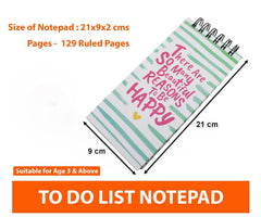 To Do List Notepad, Daily Planner Diary, Pages 129, Birthday Return Gift (Happy) 1Pc