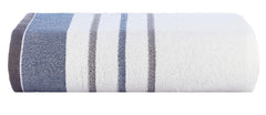 Casa Copenhagen Egyptian Cotton White Bay 1 Pcs Large Bath Towel 500 Gsm (Blue/Dark Grey)