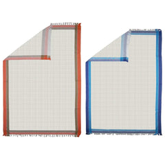 Athom Trendz Living Light Weight Cotton Premium Waffle Border Bath Towel 480 Gsm | Pack Of 2