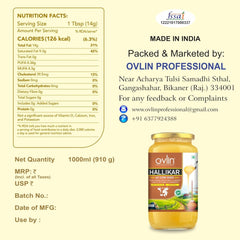Pure Natural Hallikar A2 Cow Ghee By Ovlin Professional | Rich In Nutrients & Vitamins Healthy Desi Cow Ghee Perfect For Baking, Frying | (1 Litre) 33.8 Ounce | Jar Pack
