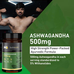 Muscleblaze Koshaveda Ashwagandha 500mg Ayurveda For Performance, Ayush Approved, High Strength Potent Formula, Boost Muscle Mass & Strength, Enhance Immunity | 30 Tablets 50gm 0.1lbs