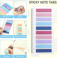 Sticky Book Tabs Book Markers - Repositionable Book Flags Strip | (2 Packs - 400 Pcs Notes)