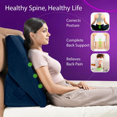 Wedge Cushion, Memory Foam Leg Pillow For Sleeping, Acid Reflux - Dark Blue | Back Support Pillow For Bed, For Sitting Wedge Pillow, Multi-Purpose Use | For Head & Neck Support Pillow