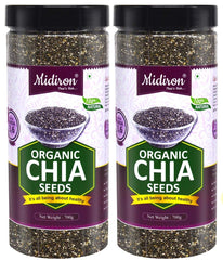 Midiron Raw Chia Seed For Weight Management Chia Whole Seeds For Weight Loss With Omega 3, Protein & Fiber, Natural Chia Seed Edible, Diet Snacks, Immunity Booster | 700gm 1.5lbs Each Pack Of 2