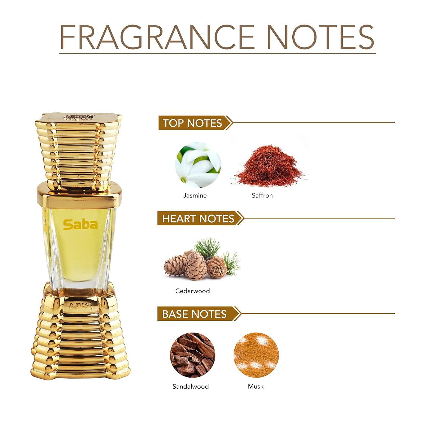 Ajmal Saba Concentrated Attar Perfume Oil 10ml 0.3 Fl.oz. | For Men & Women | Free From Alcohol Ajmal Saba Concentrated Attar Perfume Oil 10ml 0.3 Fl.oz. | For Men & Women | Free From Alcohol