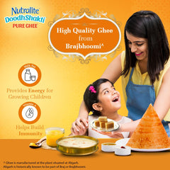 100% Natural Doodhshakti Pure Ghee By Nutralite | Rich Source Of Vitamin A & Healthy Delicious Pure Ghee Good For Halwa | (1 Liters) 33.8 Ounce | Box Pack