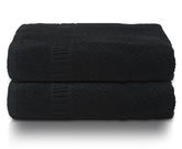 Kuber Industries Cotton Bath Towels 500 Gsm | Super Soft, Fluffy & Absorbent, Cotton Bath Towel Perfect For Daily Use - Black (Pack Of 2)