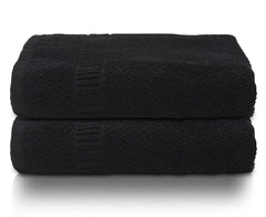 Kuber Industries Cotton Bath Towels 500 Gsm | Super Soft, Fluffy & Absorbent, Cotton Bath Towel Perfect For Daily Use - Black (Pack Of 2)