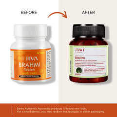 Jiva Brahmi 500mg 100% Ayurvedic Formulation Rejuvenates Nervous System, Reduces Stress, Anxiety & Slows Down Aging | 60 Tablets 100gm 0.2lbs
