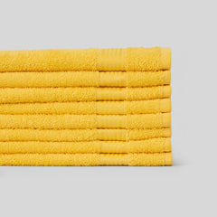 Kopa By Bianca 100% Cotton Soft Terry Face Towel 400 Gsm (Yellow) -Pack Of 8