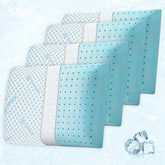 Memory Foam Pillow For Neck & Shoulder Pain Relief, Sky-Blue & White | Cooling Memory Foam Pillow, Orthopedic Pillow For Pain Relief & Spinal Alignment Ergonomic Pillow - Set Of 4
