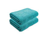 Black Gold The Finer Touch Oversized Microfiber Bath Towel 1300 Gsm | Soft Quick-Dry Microfiber Towel For Men & Women (Peacock Green)- Pack Of 2