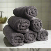 Heelium Bamboo Hand Towel 1200 Gsm | Ultra Absorbent & Anti-Bacterial 3x Softer Than Cotton Towels Pack Of 6 - Grey