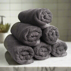 Heelium Bamboo Hand Towel 1200 Gsm | Ultra Absorbent & Anti-Bacterial 3x Softer Than Cotton Towels Pack Of 6 - Grey