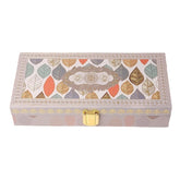 Fancy Shagun Cash Box Or Gaddi Box For Gifting Money On Wedding, New Born Baby, Ring Ceremony Pattern1pc, Material - Wood, Colour - Leaves Grey