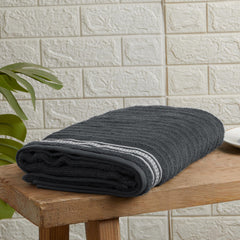 Spaces 100% Cotton Zero Twist Bath Towel 400 Gsm | High Absorbency Super Soft, Fast Drying Towels Large Size For Men & Women (Dark Grey)