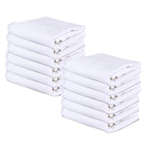 Kuber Industries Face Towel 200 Gsm | Cotton Easily Washable Travel Friendly Pocket Towels & Gym Napkins | Pack Of 12 (White)