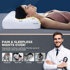 Memory Foam Pillow, Orthopedic Pillow For Neck Pain Relief, White Pillow | For Breathable & Washable, Pillow For Both For Side, Back & Stomach Sleepers, Adjustable Pillow