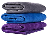 Super Soft Microfiber Breathable Face Towels 600 Gsm | Quick Dry Gym Sweat Towels Napkin For Hand (Blue, Purple & Grey) - 3 Pcs