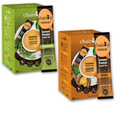 Chaizup Premium 1 Min Instant Premix Assorted Tea Pack - 20 Sachets | Cardamom + Ginger Flavors - 2 Packs, 10 Flavors Each | Low Caffeine Home Like Tea