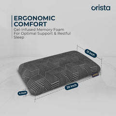 Advance Gel Blended Memory Foam Pillow, For Pain Relief, Standard Size - 20 X 13 X 4 Inch | Cushions Neck & Shoulder Pain Relief | Orthopedic Pillow For Back & Stomach Sleepers - Pack Of 1