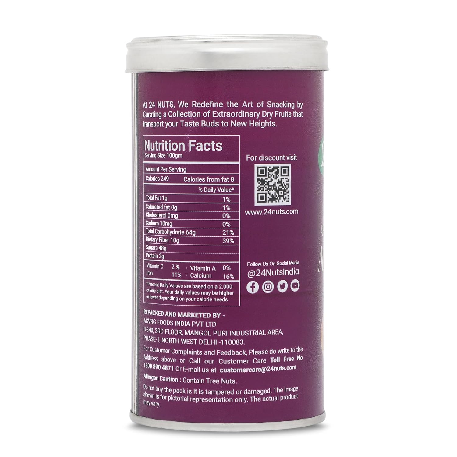 Natural Afghani Royal Jumbo Size Anjeer By 24 Nuts 1kg, (250gm*4) Each | Exclusively Fresh Healthy Special Figs Tin Jar | 35.2 Ounce Natural Afghani Royal Jumbo Size Anjeer By 24 Nuts 1kg, (250gm*4) Each | Exclusively Fresh Healthy Special Figs Tin Jar | 35.2 Ounce