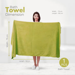 Black Gold The Finer Touch Premium Microfiber Bath Towel 900 Gsm | Ultra Soft & Absorbent Quick Dry Towel Lightweight Microfiber Bath Towel (Green) - Pack Of 2