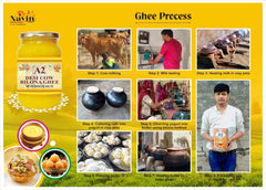 100% Natural A2 Desi Cow Bilona Ghee By Navin Organic | Rich In Nutrients & Delicious Healthy Desi Cow Ghee Good For Bones Health | (500ml) 16.9 Ounce | Jar Pack
